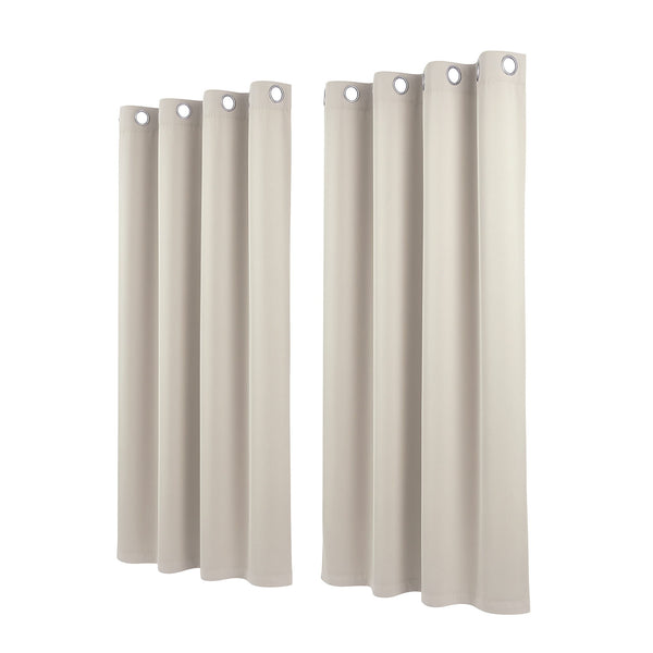 Artiss Blockout Curtains 2X 132x160cm Thermal Insulated Eyelet Drapes Beige Awezingly