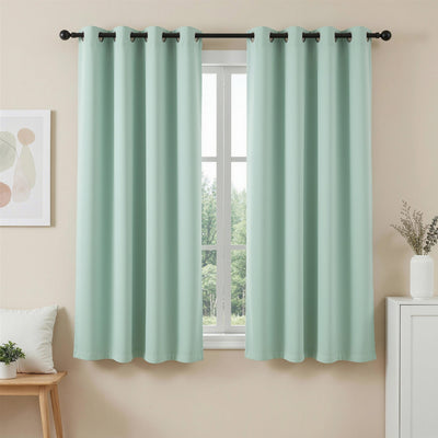 Artiss Blockout Curtains 2X 132x160cm Thermal Insulated Eyelet Drapes Green