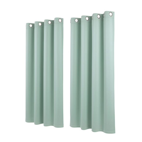 Artiss Blockout Curtains 2X 132x160cm Thermal Insulated Eyelet Drapes Green Awezingly