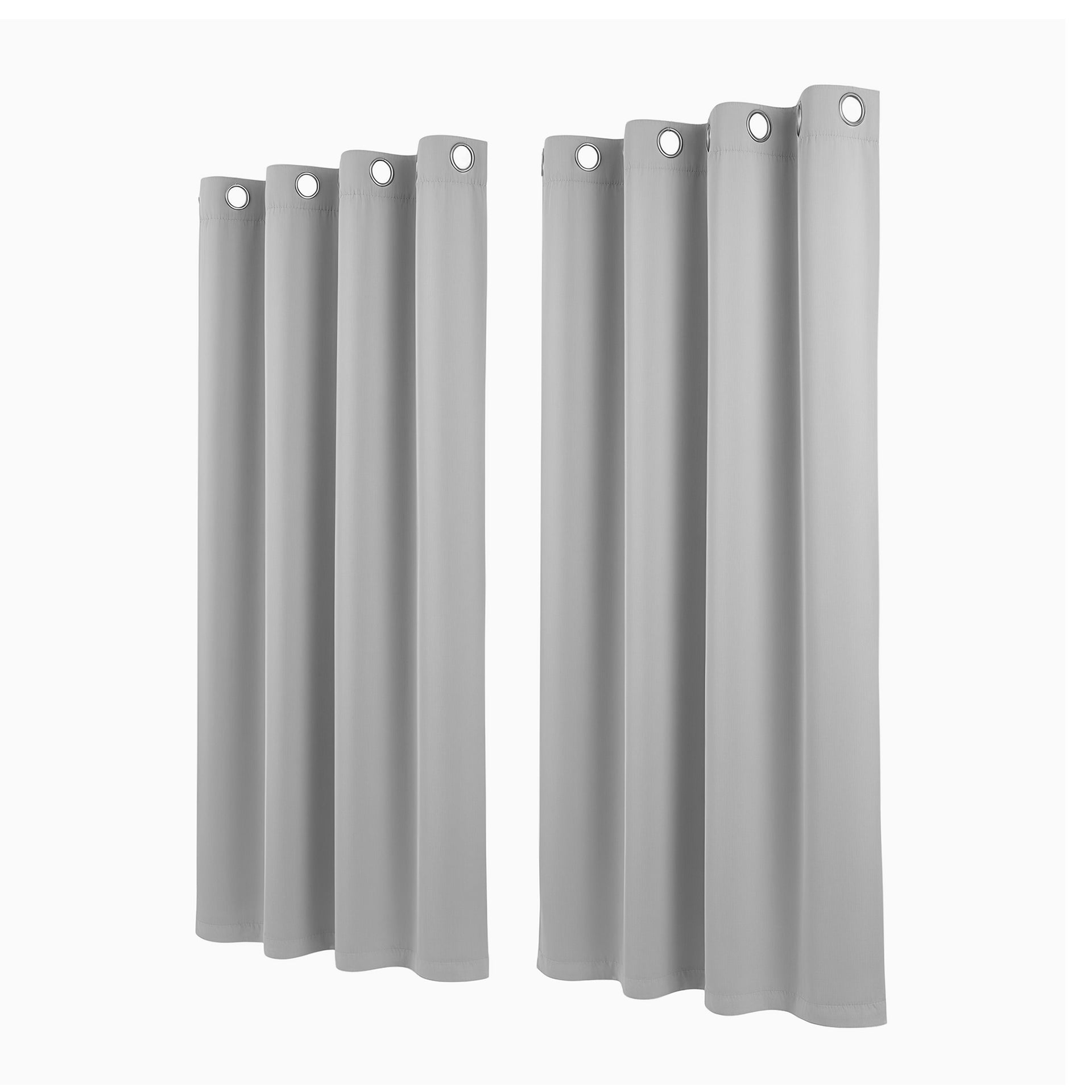 Artiss Blockout Curtains 2X 132x160cm Thermal Insulated Eyelet Drapes Grey Awezingly