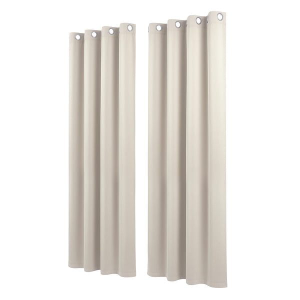 Artiss Blockout Curtains 2X 132x213cm Thermal Insulated Eyelet Drapes Beige Awezingly