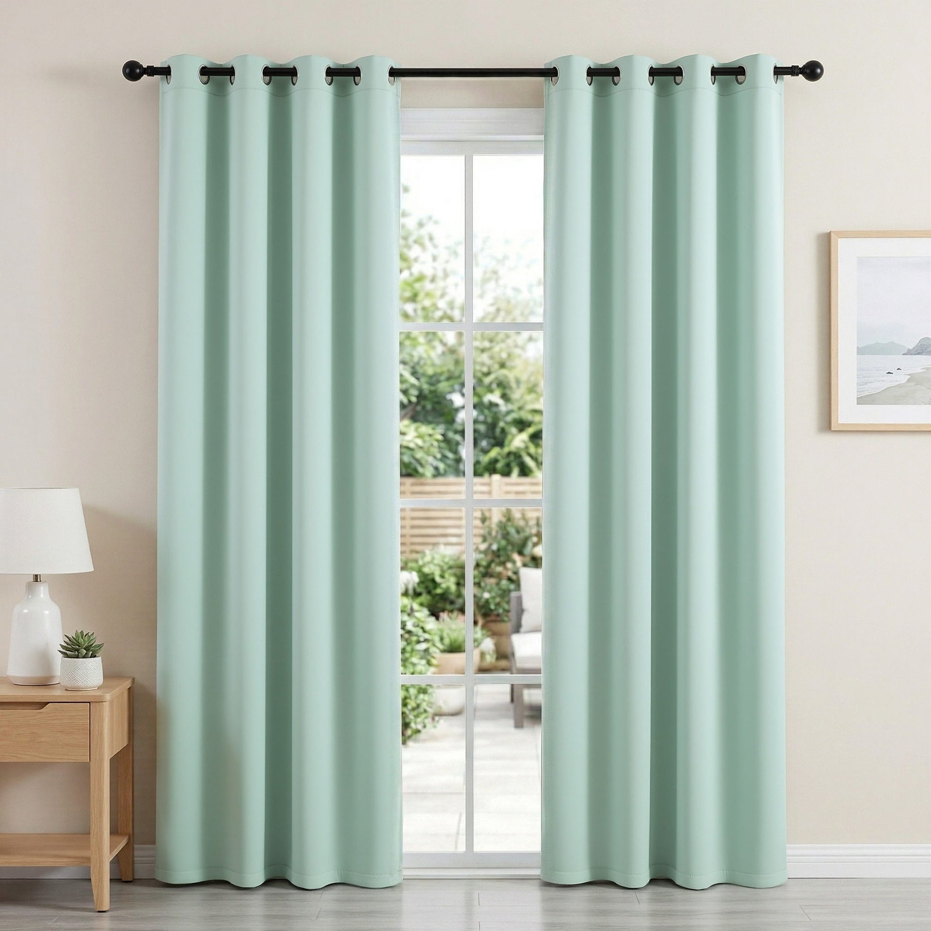 Artiss Blockout Curtains 2X 132x213cm Thermal Insulated Eyelet Drapes Green Awezingly