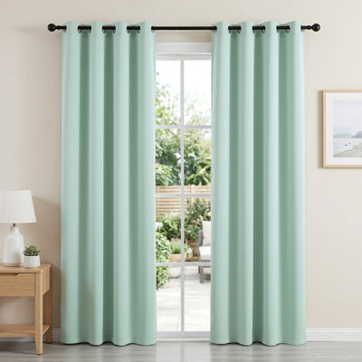 Artiss Blockout Curtains 2X 132x213cm Thermal Insulated Eyelet Drapes Green
