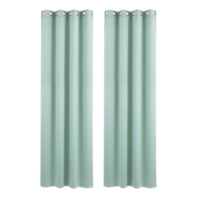 Artiss Blockout Curtains 2X 132x213cm Thermal Insulated Eyelet Drapes Green