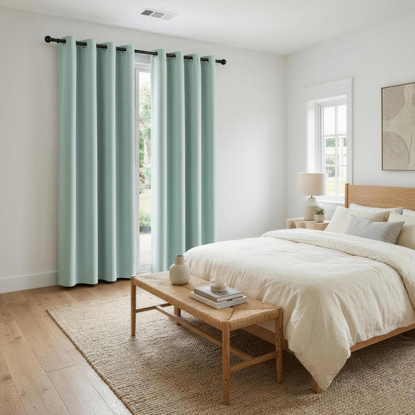 Artiss Blockout Curtains 2X 132x213cm Thermal Insulated Eyelet Drapes Green Awezingly