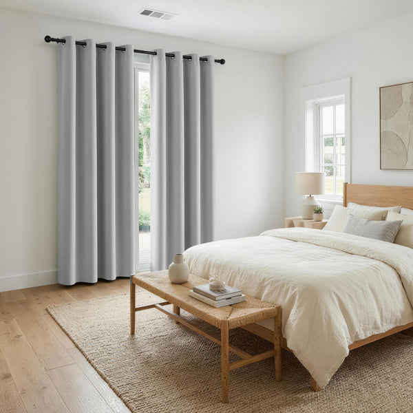 Artiss Blockout Curtains 2X 132x213cm Thermal Insulated Eyelet Drapes Grey Awezingly