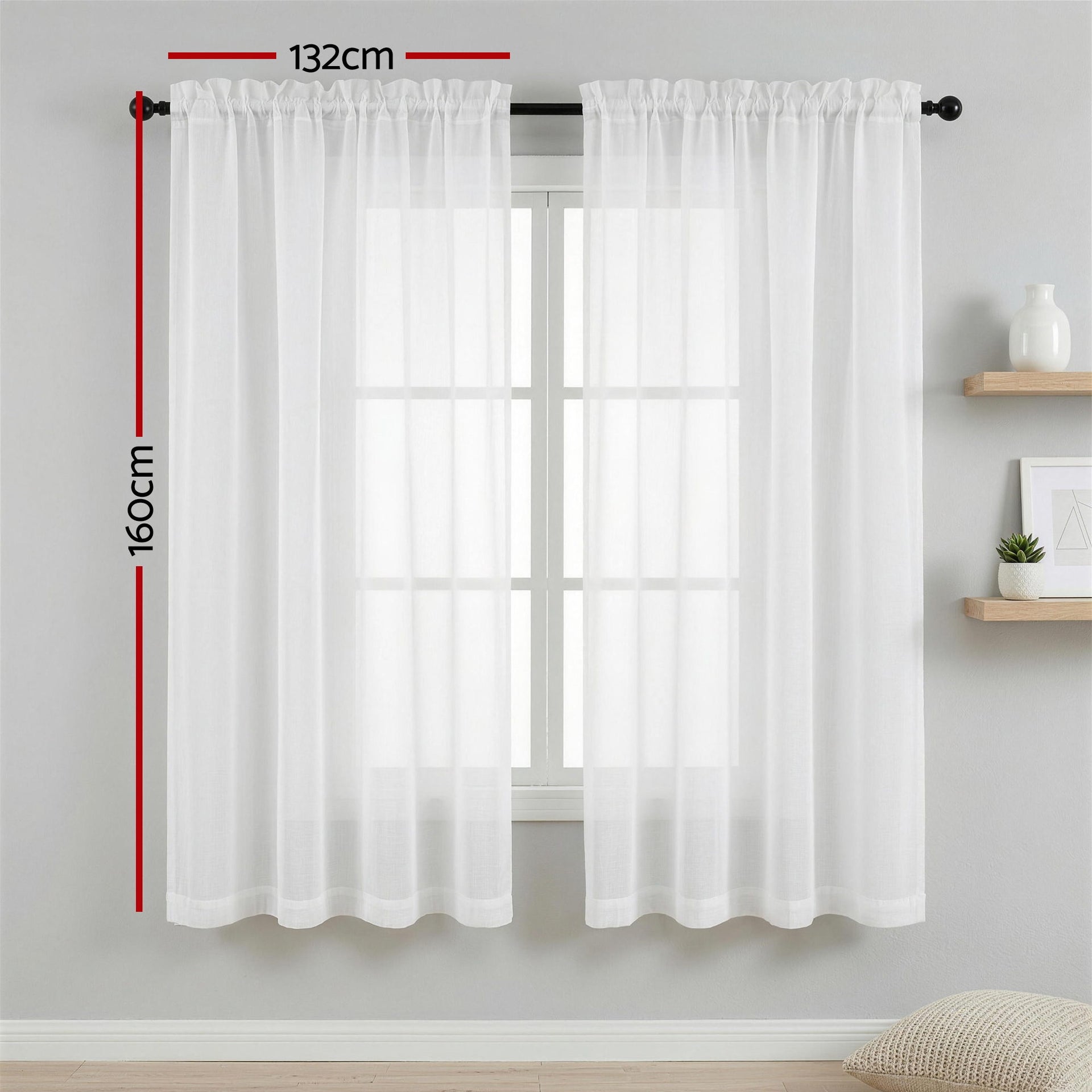Artiss Blockout Curtains 2X 132x160cm Light Filtering Window Drapes Rod Pocket Awezingly