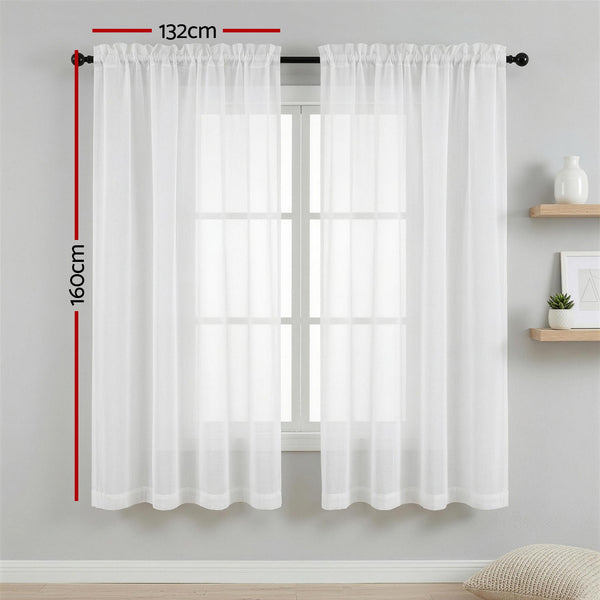 Artiss Blockout Curtains 2X 132x160cm Light Filtering Window Drapes Rod Pocket Awezingly