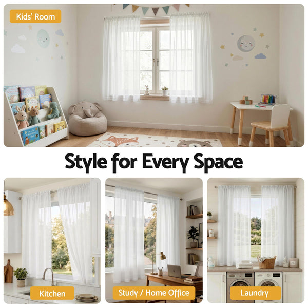 Artiss Blockout Curtains 2X 132x160cm Light Filtering Window Drapes Rod Pocket Awezingly