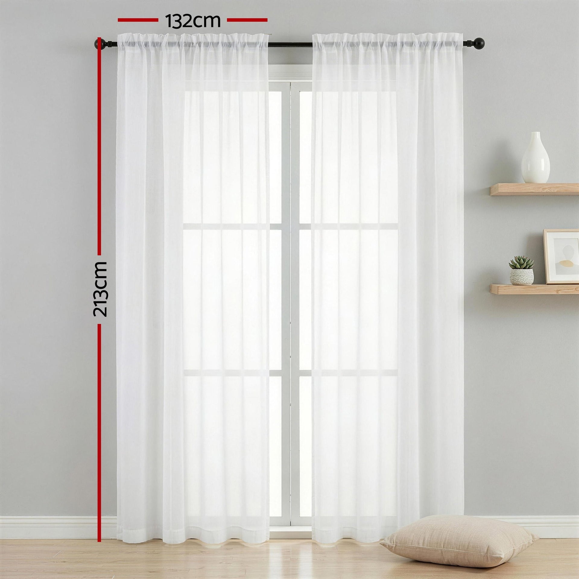 Artiss Blockout Curtains 2X 132x213cm Light Filtering Window Drapes Rod Pocket Awezingly