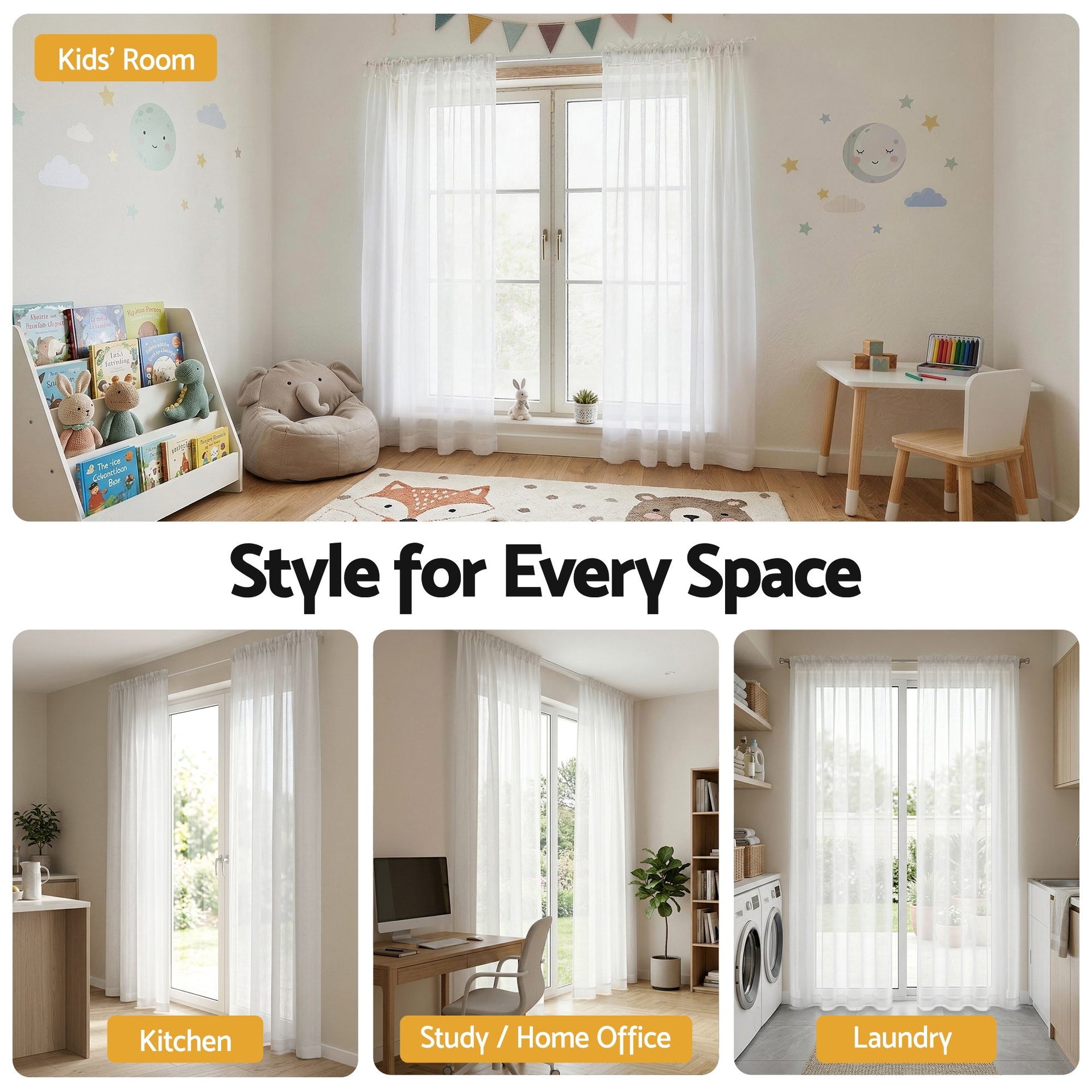 Artiss Blockout Curtains 2X 132x213cm Light Filtering Window Drapes Rod Pocket Awezingly
