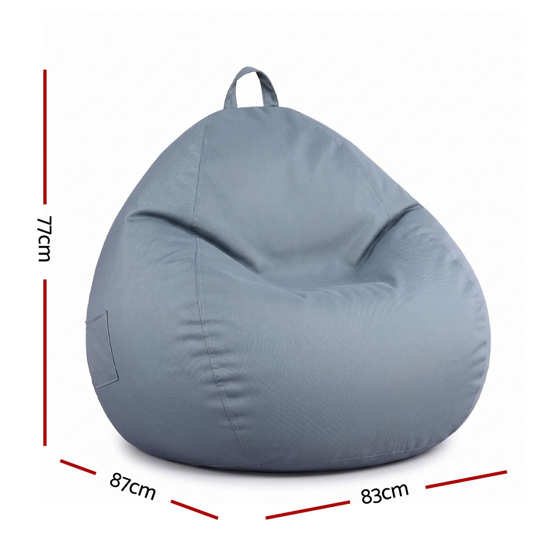 Artiss Outdoor Bean Bag Chair Cover (No Filler) Splash-Proof Beanbag Sofacover for Adults Teens Kids Stuffable Bean Bag Cover for Patio Poolside Relaxing, Grey Awezingly