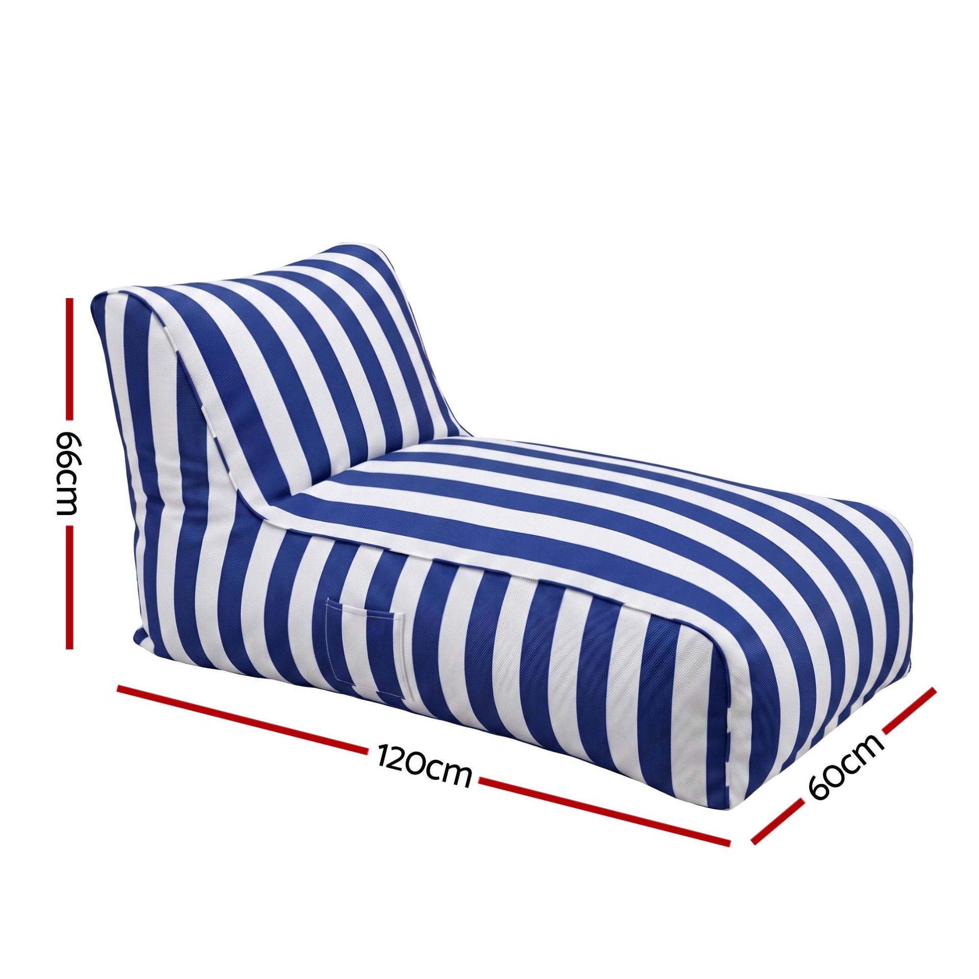 Artiss Outdoor Bean Bag Chair Cover (No Filler) Splash-Proof Beanbag Lounge Sofacover Stuffed Animal Storage Bean Bag Cover for Patio Poolside Relaxing, Blue Awezingly