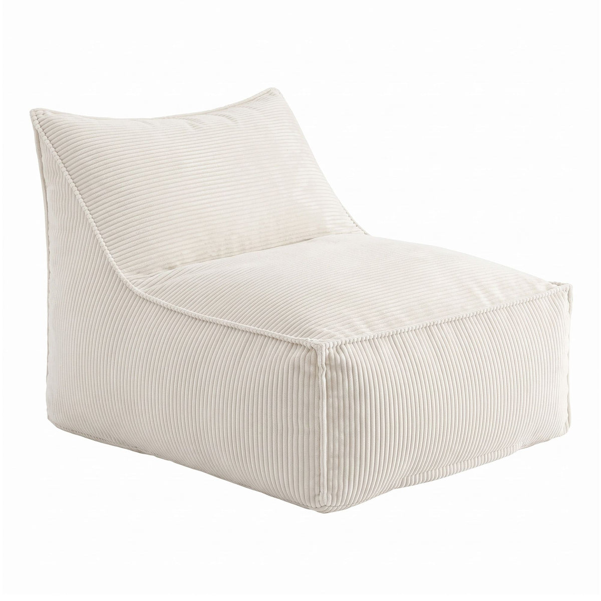 Artiss Bean Bag Chair Cover (No Filler) Soft Corduroy Stuffed Animal Storage Bean Bag Cover for Adults, Washable Lazy Sofa Cover for Living Room Bedroom, Beige Awezingly