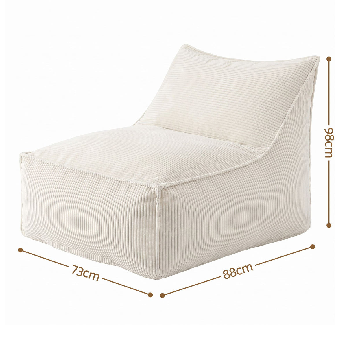 Artiss Bean Bag Chair Cover (No Filler) Soft Corduroy Stuffed Animal Storage Bean Bag Cover for Adults, Washable Lazy Sofa Cover for Living Room Bedroom, Beige Awezingly