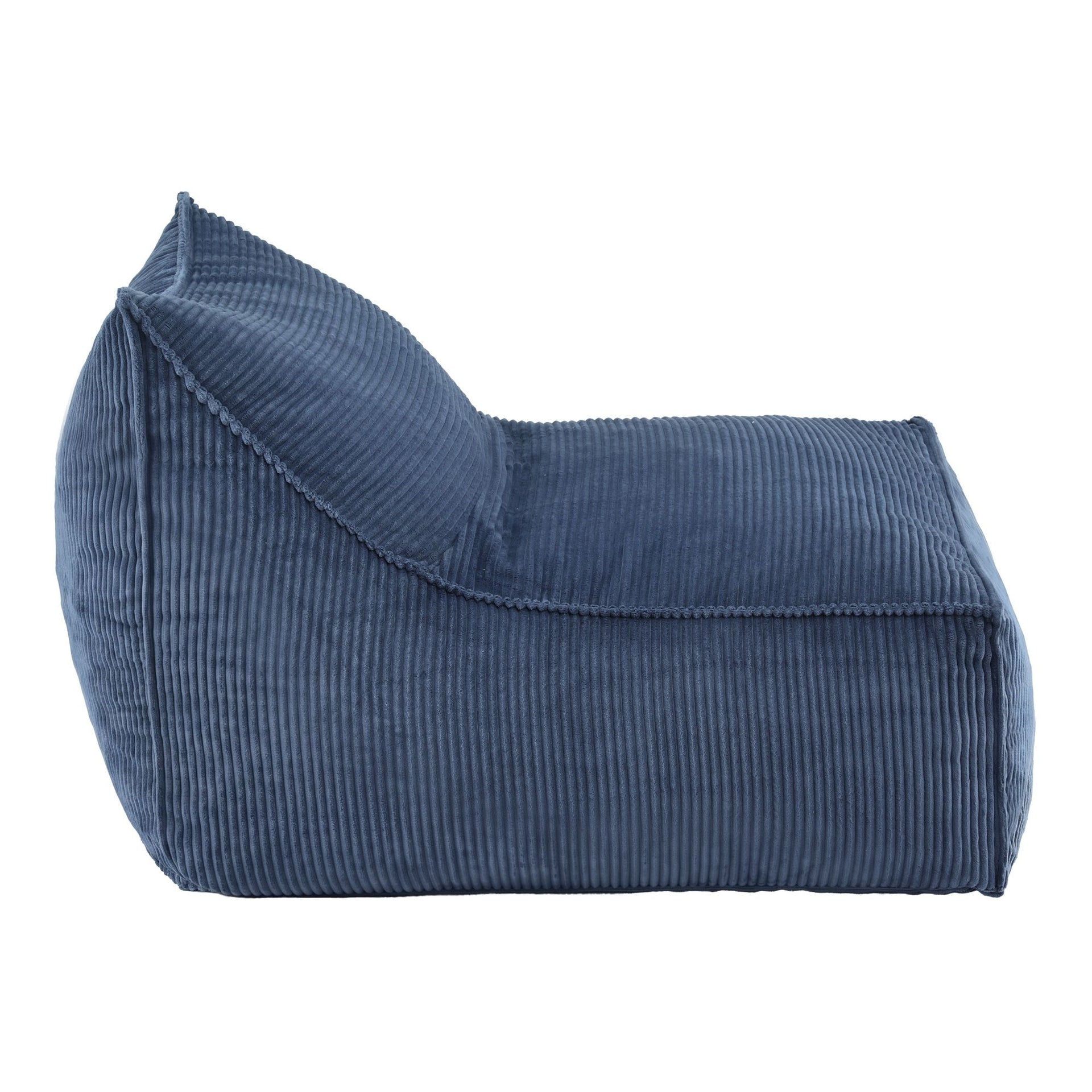 Artiss Bean Bag Chair Cover (No Filler) Soft Corduroy Stuffed Animal Storage Bean Bag Cover for Adults, Washable Lazy Sofa Cover for Living Room Bedroom, Blue Awezingly