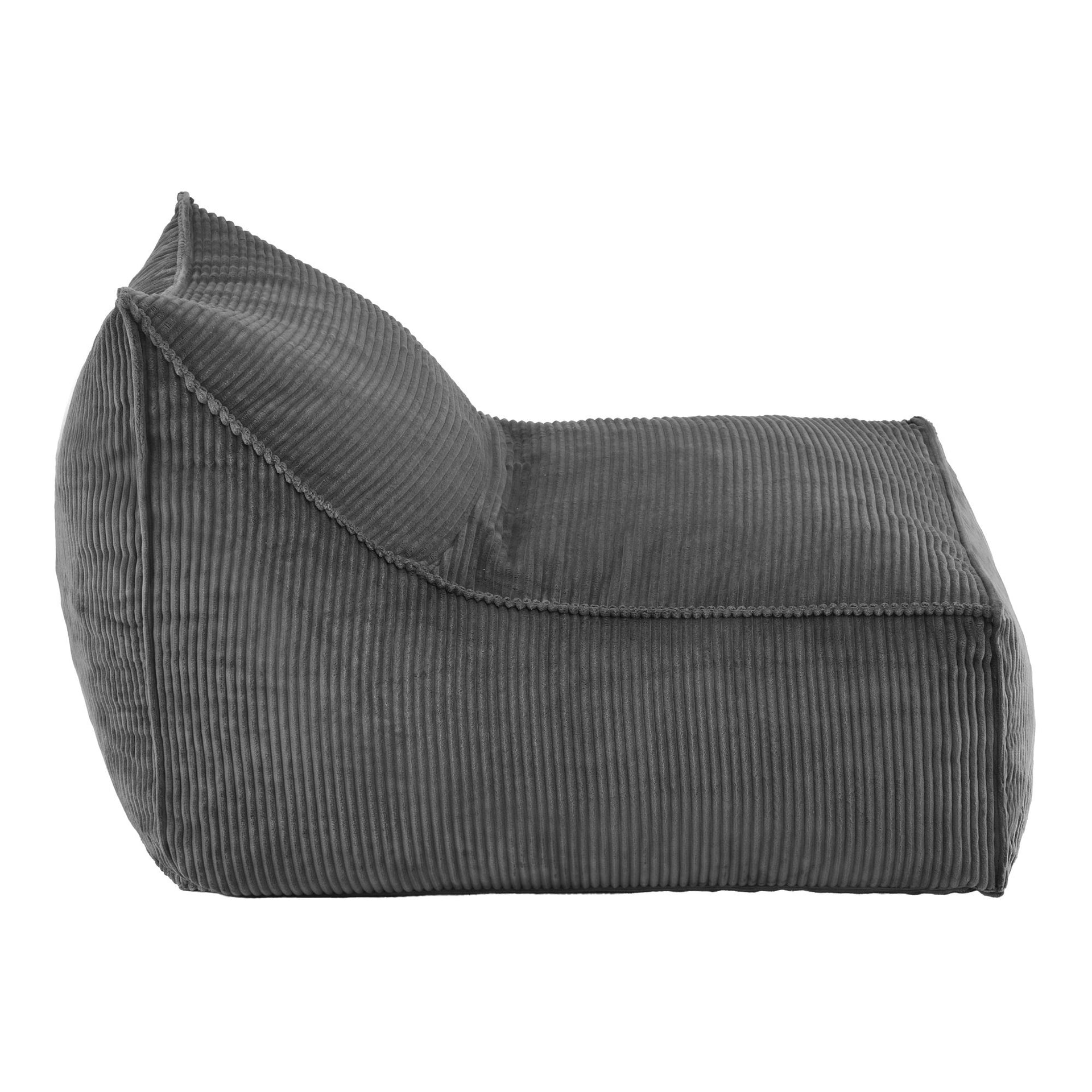 Artiss Bean Bag Chair Cover (No Filler) Soft Corduroy Stuffed Animal Storage Bean Bag Cover for Adults, Washable Lazy Sofa Cover for Living Room Bedroom, Grey Awezingly