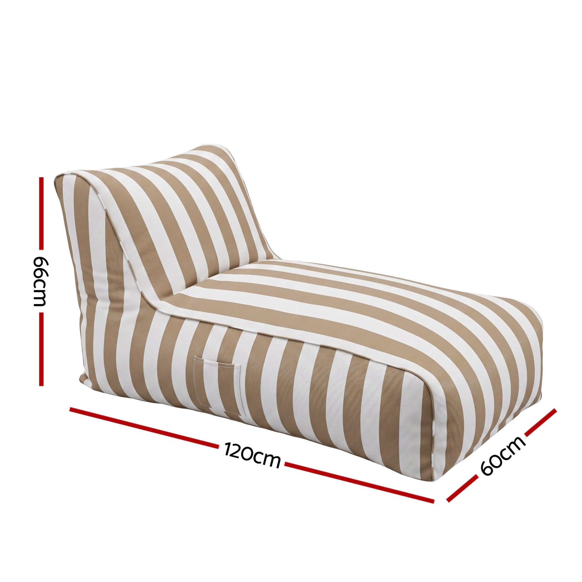 Artiss Outdoor Bean Bag Chair Cover (No Filler) Splash-Proof Beanbag Lounge Sofacover Stuffed Animal Storage Bean Bag Cover for Patio Poolside Relaxing, Taupe Awezingly