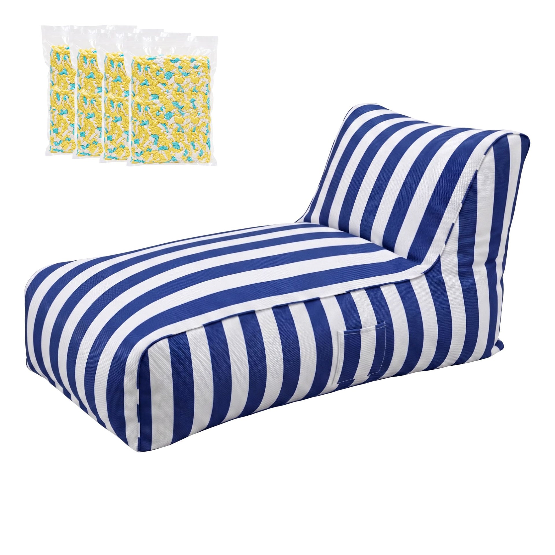 Artiss Outdoor Bean Bag Chair with Filler Splash-Proof Beanbag Lounge DIY Stuffed Animal Storage Bean Bag Washable for Patio Poolside Relaxing, Blue Awezingly