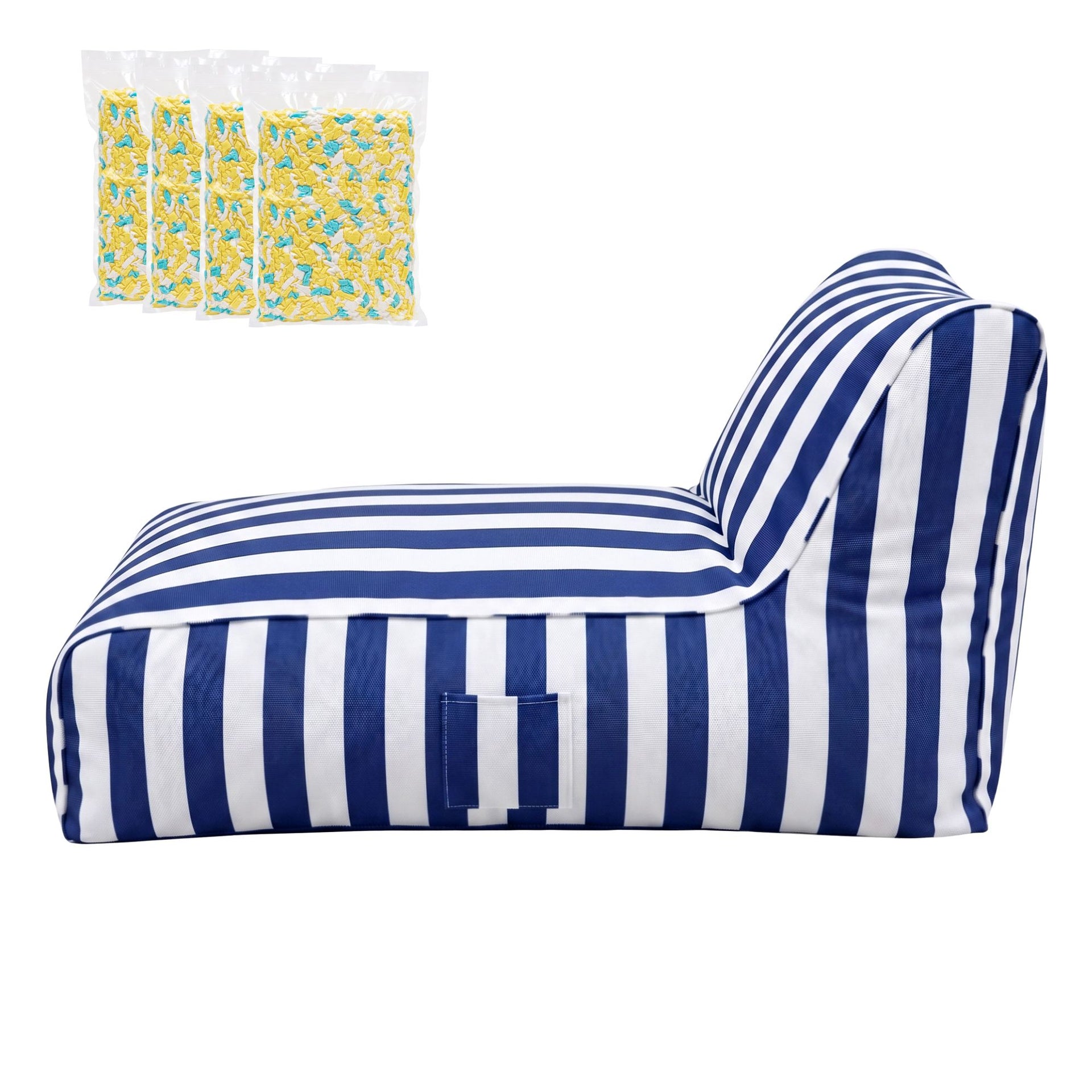 Artiss Outdoor Bean Bag Chair with Filler Splash-Proof Beanbag Lounge DIY Stuffed Animal Storage Bean Bag Washable for Patio Poolside Relaxing, Blue Awezingly