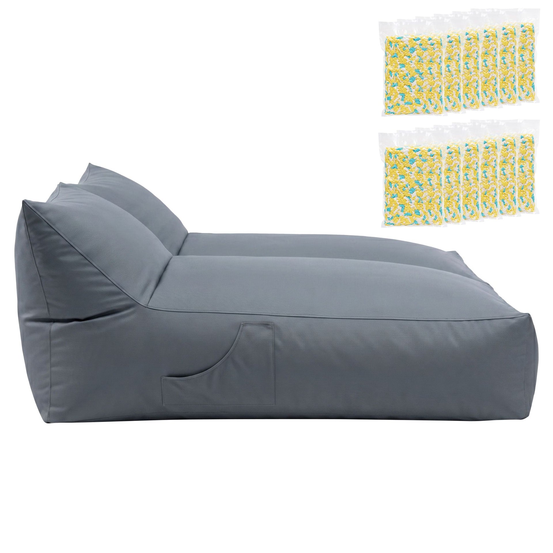 Artiss Outdoor Bean Bag Chair with Filler 2 Seater Beanbag Lounge Adults Splash-Proof Large Bean Bag Cover with Filling for Patio Poolside Relaxing Indoor, Grey Awezingly