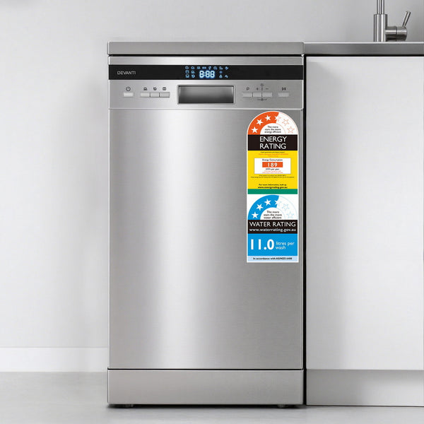 Devanti 10 Place Settings Freestanding Dishwasher Silver Awezingly