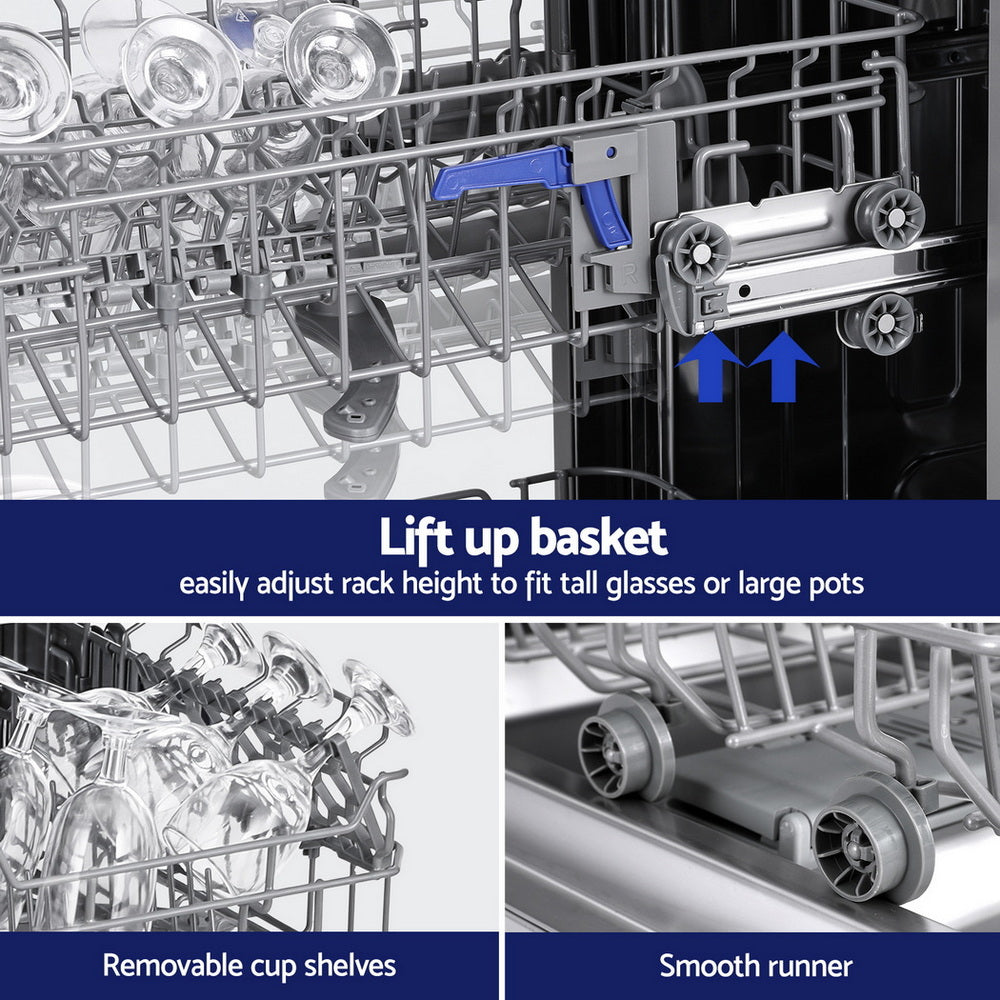 Devanti 10 Place Settings Freestanding Dishwasher Silver Awezingly