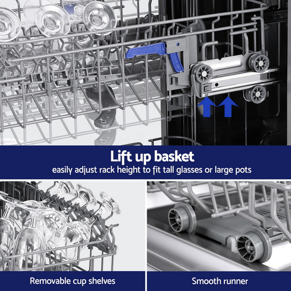 Devanti 10 Place Settings Freestanding Dishwasher Silver Awezingly