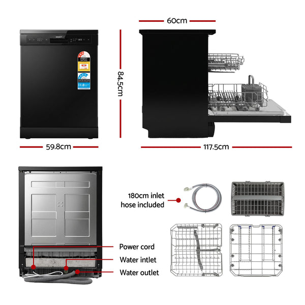 Devanti 12 Place Settings Dishwasher 55cm Freestanding Benchtop Built-In Awezingly