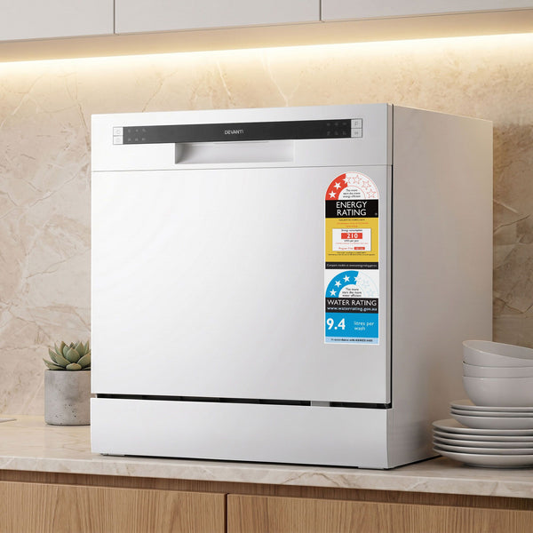 Devanti 8 Place Settings Benchtop Dishwasher White Awezingly