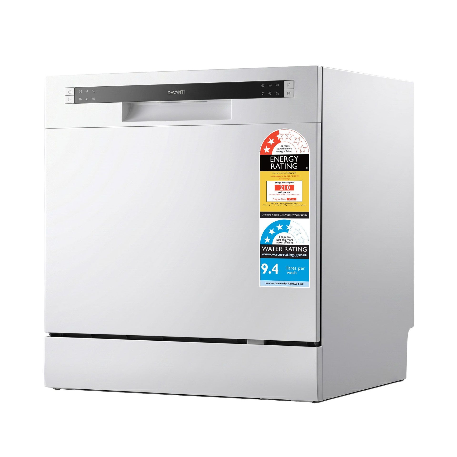 Devanti 8 Place Settings Benchtop Dishwasher White Awezingly
