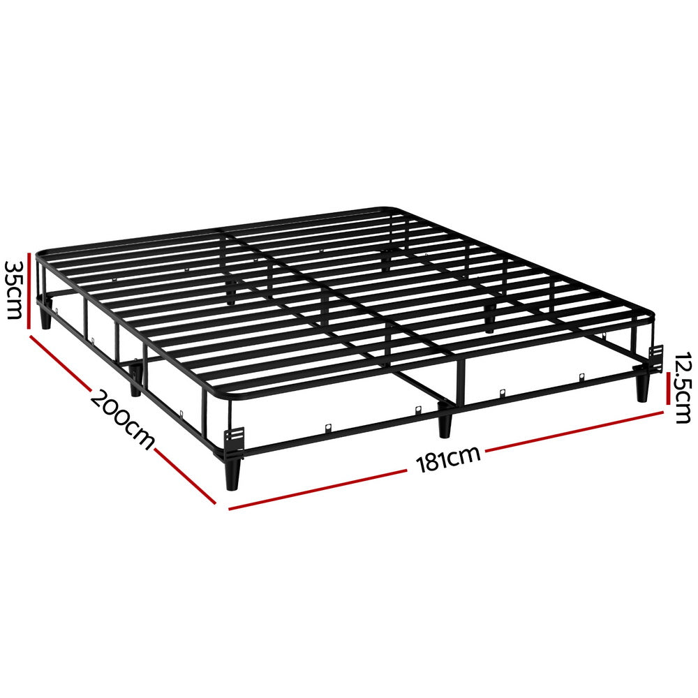 Artiss Bed Frame King Size Metal Grey MASON Artiss