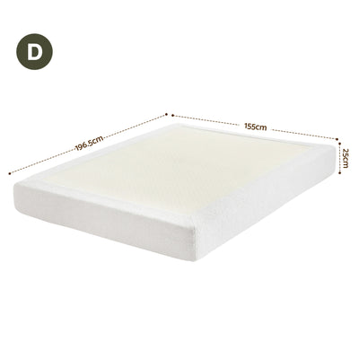 Artiss Compression Bed Frame Double Size No Assembly Vacuum High Density Sponge Boucle Cream White