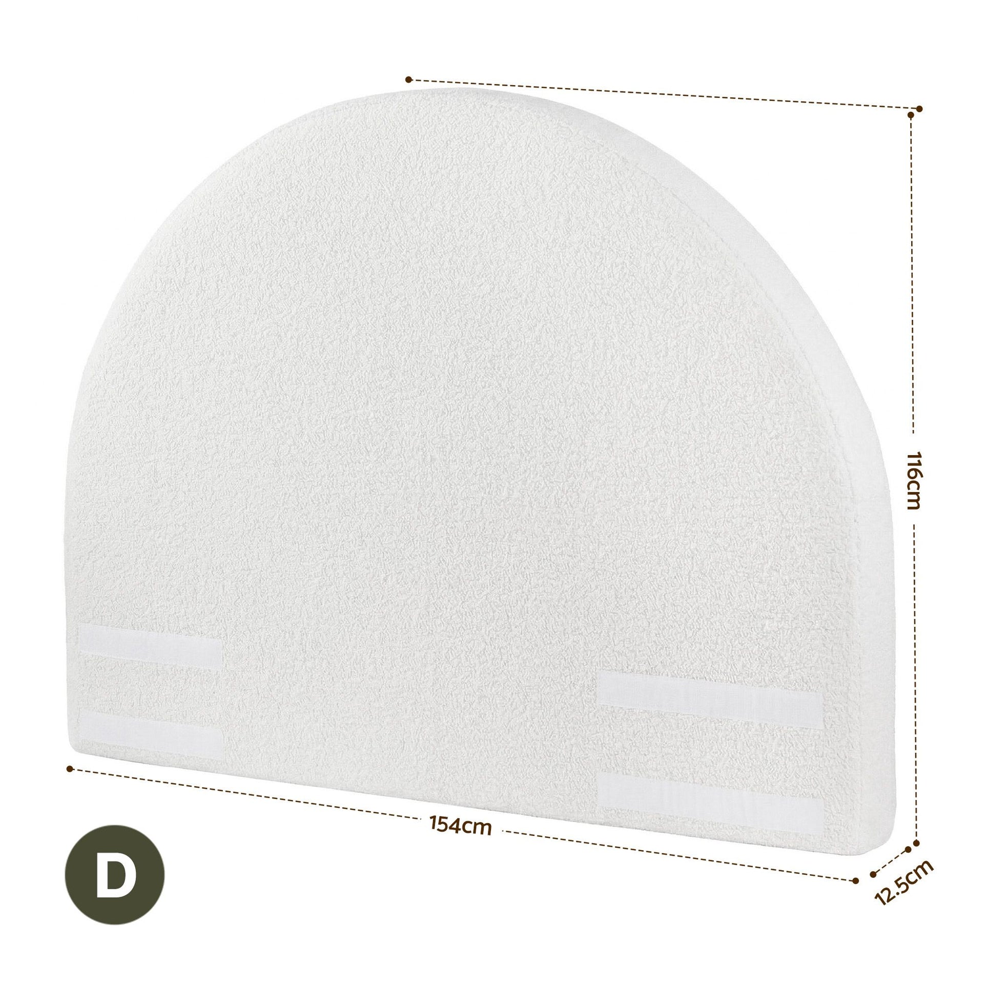 Artiss Double Size Headboard for Bed Frame Boucle Fabric No-Assembly Vacuum Compressed Soft Backrest with Removable Washable Cover 154cm Wide Awezingly