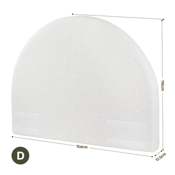 Artiss Double Size Headboard for Bed Frame Boucle Fabric No-Assembly Vacuum Compressed Soft Backrest with Removable Washable Cover 154cm Wide Awezingly