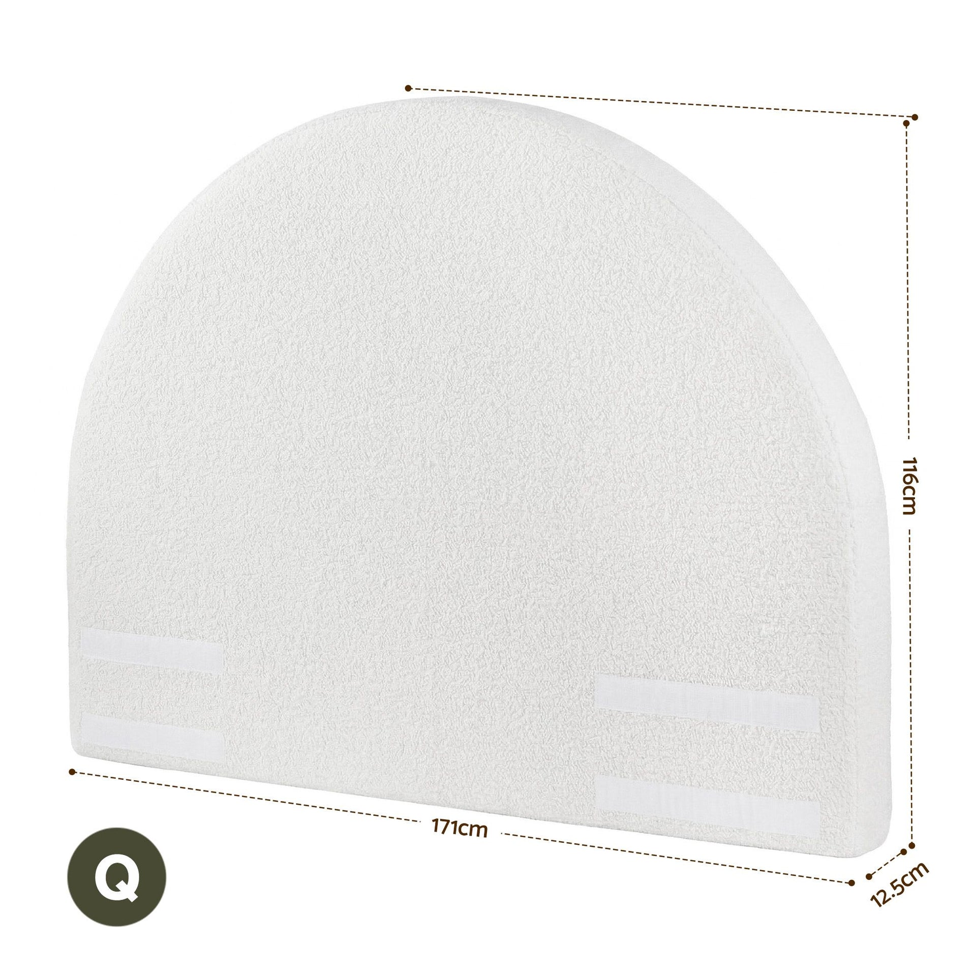 Artiss Queen Size Headboard for Bed Frame Boucle Fabric No-Assembly Vacuum Compressed Soft Backrest with Removable Washable Cover 171cm Wide Awezingly