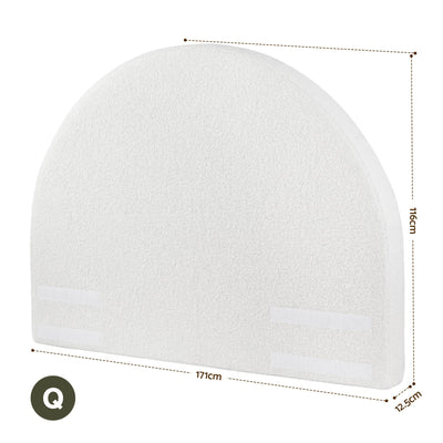 Artiss Queen Size Headboard for Bed Frame Boucle Fabric No-Assembly Vacuum Compressed Soft Backrest with Removable Washable Cover 171cm Wide