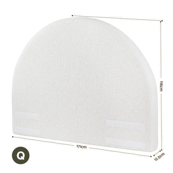 Artiss Queen Size Headboard for Bed Frame Boucle Fabric No-Assembly Vacuum Compressed Soft Backrest with Removable Washable Cover 171cm Wide Awezingly