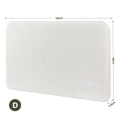 Artiss Double Headboard for Bed Frame Boucle Fabric No-Assembly Vacuum Compressed Soft Backrest with Removable Washable Cover 155cm Wide