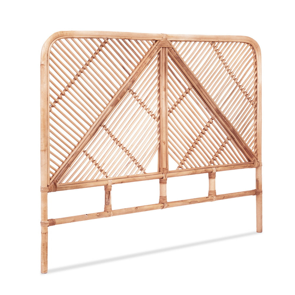 Artiss Bed Headboard Double Bedhead Rattan - FRED Pine Awezingly