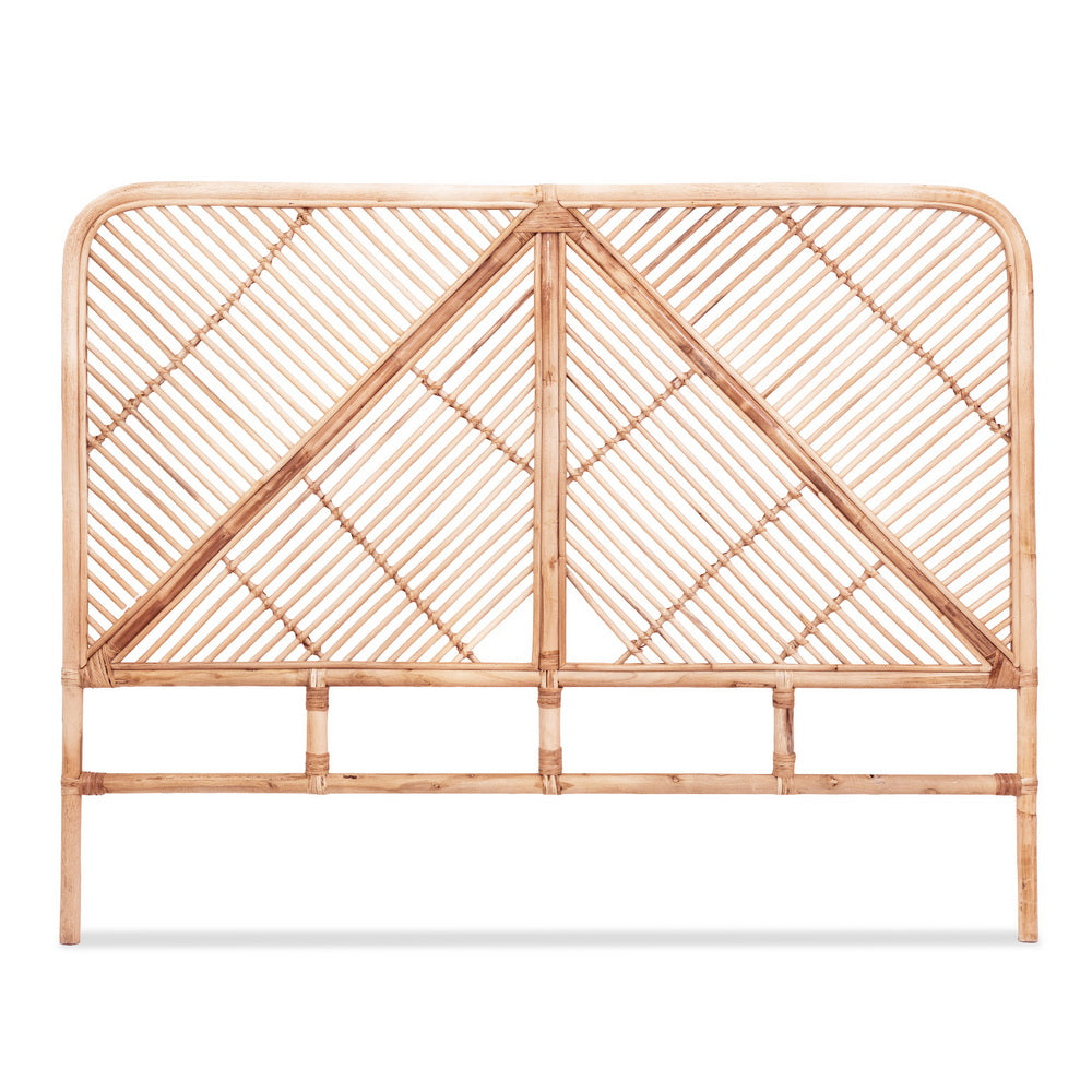 Artiss Bed Headboard Double Bedhead Rattan - FRED Pine Awezingly