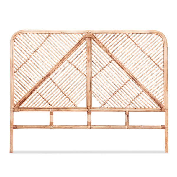 Artiss Bed Headboard Double Bedhead Rattan - FRED Pine Awezingly