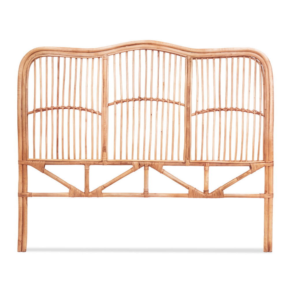 Artiss Bed Headboard Double Bedhead Rattan - NERO Pine Awezingly