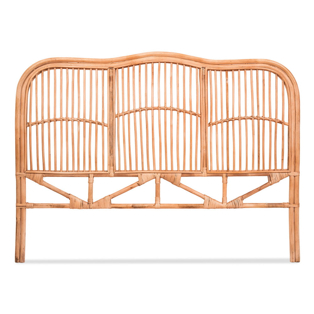 Artiss Bed Headboard Queen Bedhead Rattan - NERO Pine Awezingly