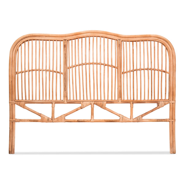 Artiss Bed Headboard Queen Bedhead Rattan - NERO Pine Awezingly