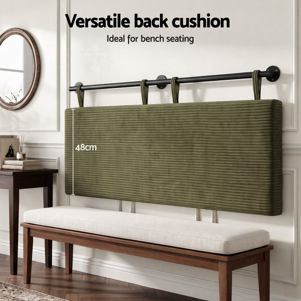 Artiss Wall Mounted Headboard Double Corduroy Upholstered Hanging Bed Head Awezingly
