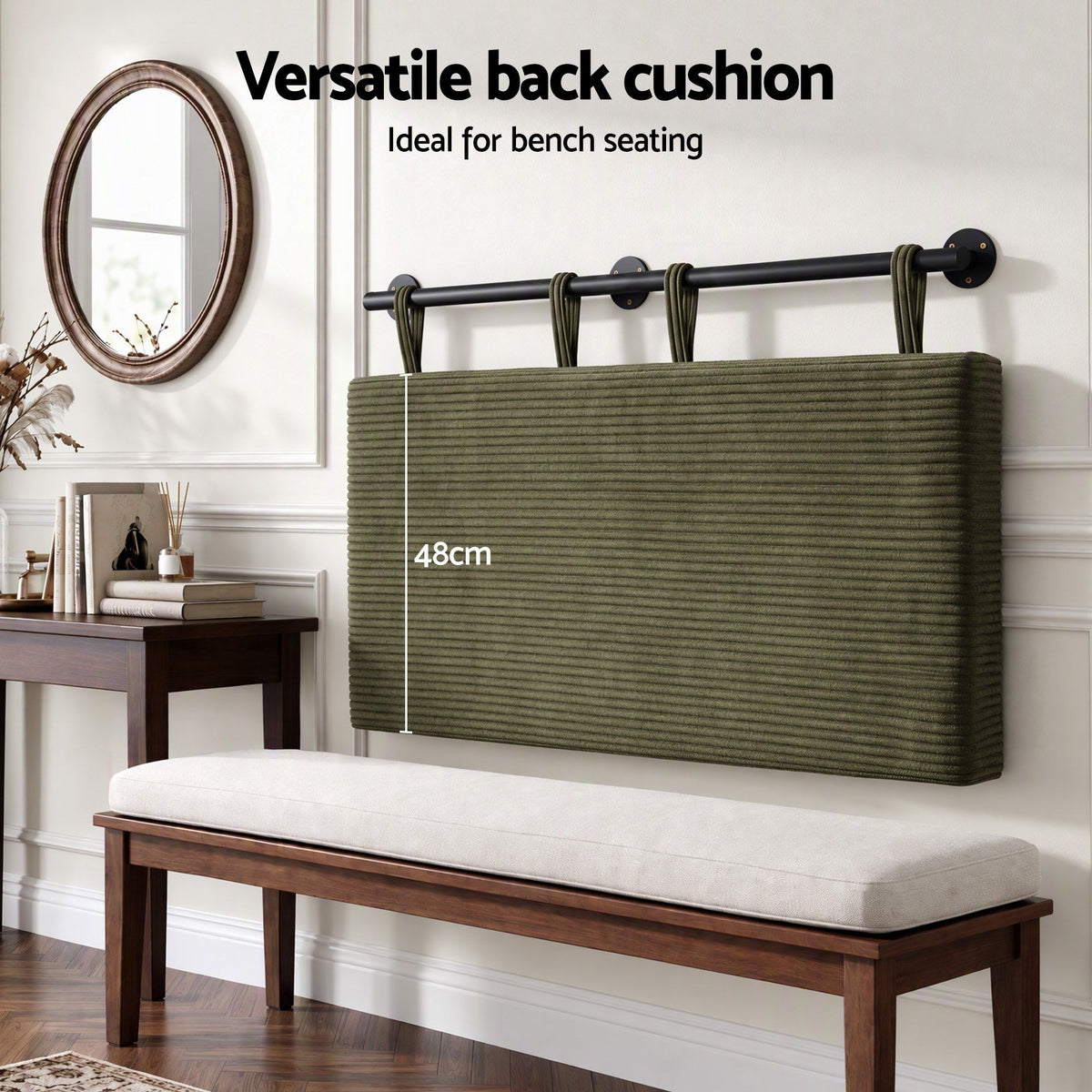 Artiss Wall Mounted Headboard King Single Corduroy Upholstered Hanging Bed Head Awezingly