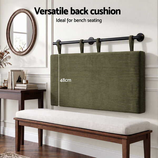 Artiss Wall Mounted Headboard King Single Corduroy Upholstered Hanging Bed Head Awezingly