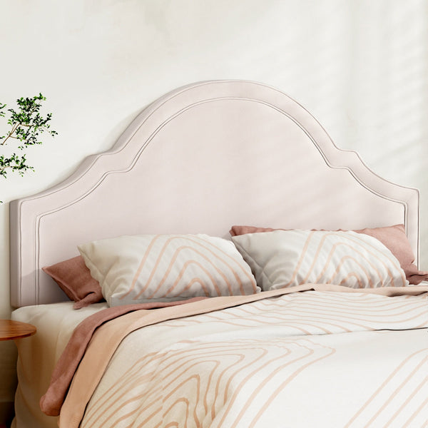Artiss Bed Head Headboard King Velvet IRIS Beige Artiss