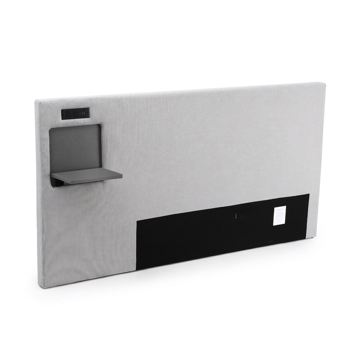 Artiss Queen Headboard Upholstered Foldable Table Charging Station Grey Awezingly